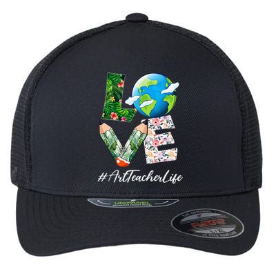 Art Teacher Love World Earth Day Anniversary Save The Planet Flexfit Unipanel Trucker Cap