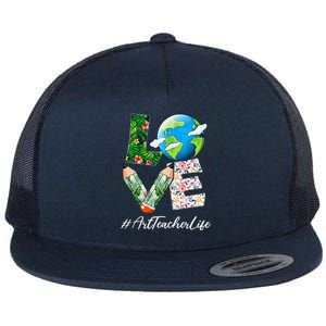 Art Teacher Love World Earth Day Anniversary Save The Planet Flat Bill Trucker Hat