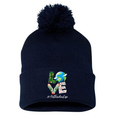 Art Teacher Love World Earth Day Anniversary Save The Planet Pom Pom 12in Knit Beanie