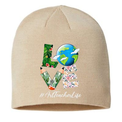 Art Teacher Love World Earth Day Anniversary Save The Planet Sustainable Beanie