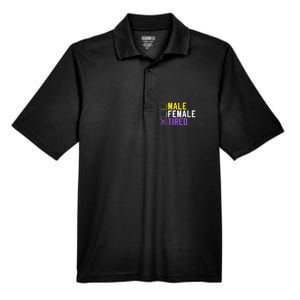 Asexual Transexual Lgbt Pride Gift Tired Non Binary Men's Origin Performance Pique Polo