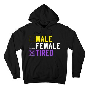 Asexual Transexual Lgbt Pride Gift Tired Non Binary Hoodie