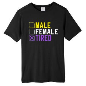 Asexual Transexual Lgbt Pride Gift Tired Non Binary Tall Fusion ChromaSoft Performance T-Shirt