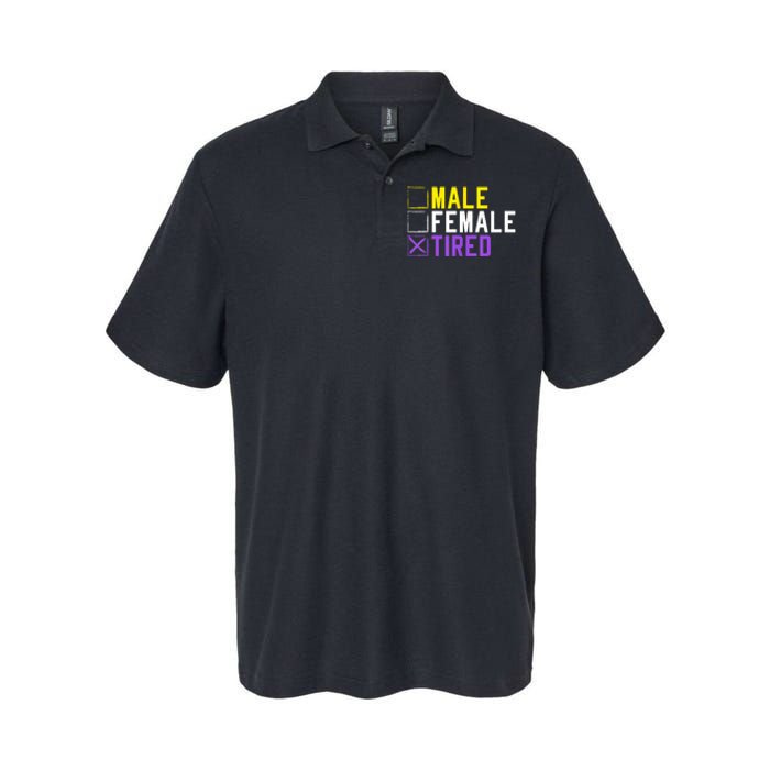 Asexual Transexual Lgbt Pride Gift Tired Non Binary Softstyle Adult Sport Polo