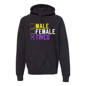 Asexual Transexual Lgbt Pride Gift Tired Non Binary Premium Hoodie