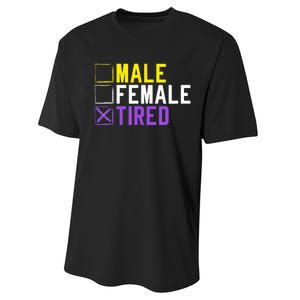 Asexual Transexual Lgbt Pride Gift Tired Non Binary Performance Sprint T-Shirt