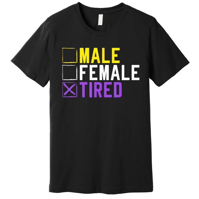 Asexual Transexual Lgbt Pride Gift Tired Non Binary Premium T-Shirt