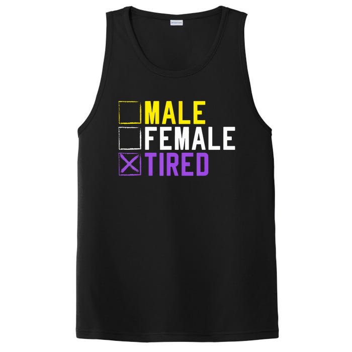 Asexual Transexual Lgbt Pride Gift Tired Non Binary PosiCharge Competitor Tank