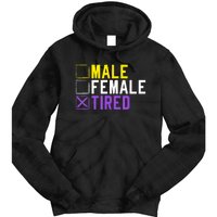 Asexual Transexual Lgbt Pride Gift Tired Non Binary Tie Dye Hoodie