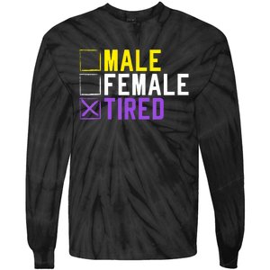 Asexual Transexual Lgbt Pride Gift Tired Non Binary Tie-Dye Long Sleeve Shirt