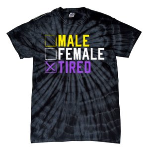 Asexual Transexual Lgbt Pride Gift Tired Non Binary Tie-Dye T-Shirt