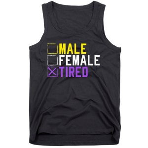 Asexual Transexual Lgbt Pride Gift Tired Non Binary Tank Top