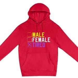 Asexual Transexual Lgbt Pride Gift Tired Non Binary Premium Pullover Hoodie