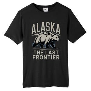 Alaska The Last Frontier Mountains And Bear Fun Meaningful Gift Tall Fusion ChromaSoft Performance T-Shirt