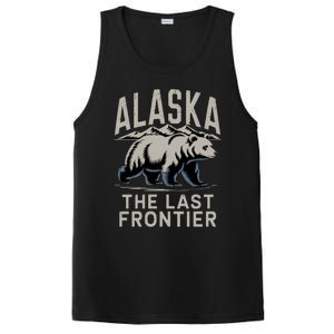 Alaska The Last Frontier Mountains And Bear Fun Meaningful Gift PosiCharge Competitor Tank