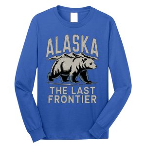 Alaska The Last Frontier Mountains And Bear Fun Meaningful Gift Long Sleeve Shirt