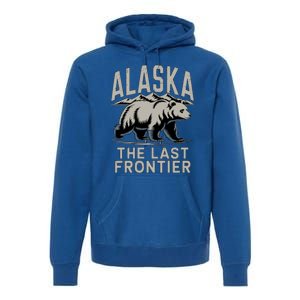 Alaska The Last Frontier Mountains And Bear Fun Meaningful Gift Premium Hoodie