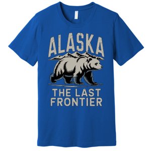 Alaska The Last Frontier Mountains And Bear Fun Meaningful Gift Premium T-Shirt