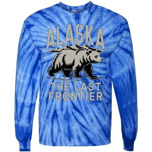 Alaska The Last Frontier Mountains And Bear Fun Meaningful Gift Tie-Dye Long Sleeve Shirt