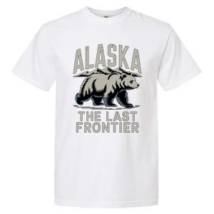 Alaska The Last Frontier Mountains And Bear Fun Meaningful Gift Garment-Dyed Heavyweight T-Shirt