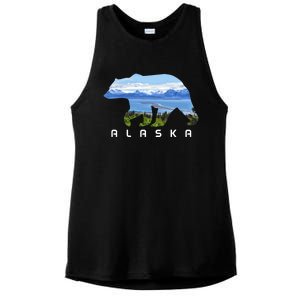 Alaska The Last Frontier Grizzly Bear Nature Lover Souvenir Gift Ladies PosiCharge Tri-Blend Wicking Tank