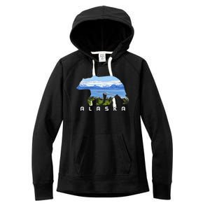 Alaska The Last Frontier Grizzly Bear Nature Lover Souvenir Gift Women's Fleece Hoodie