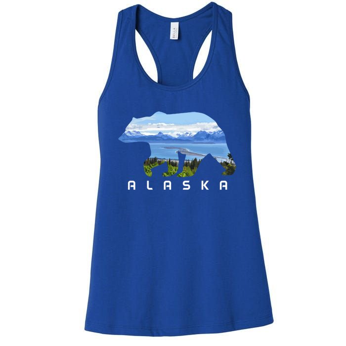 Alaska The Last Frontier Grizzly Bear Nature Lover Souvenir Gift Women's Racerback Tank