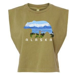 Alaska The Last Frontier Grizzly Bear Nature Lover Souvenir Gift Garment-Dyed Women's Muscle Tee