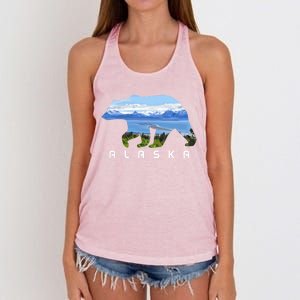 Alaska The Last Frontier Grizzly Bear Nature Lover Souvenir Gift Women's Knotted Racerback Tank