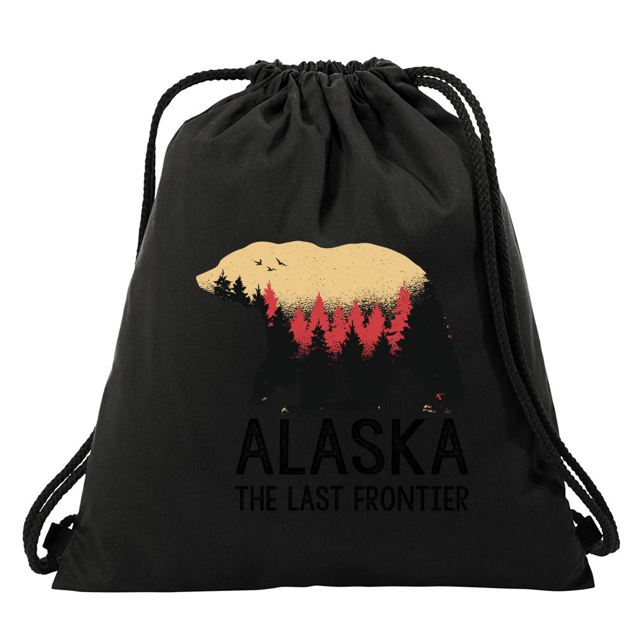 Alaska The Last Frontier Souvenir Gift Drawstring Bag