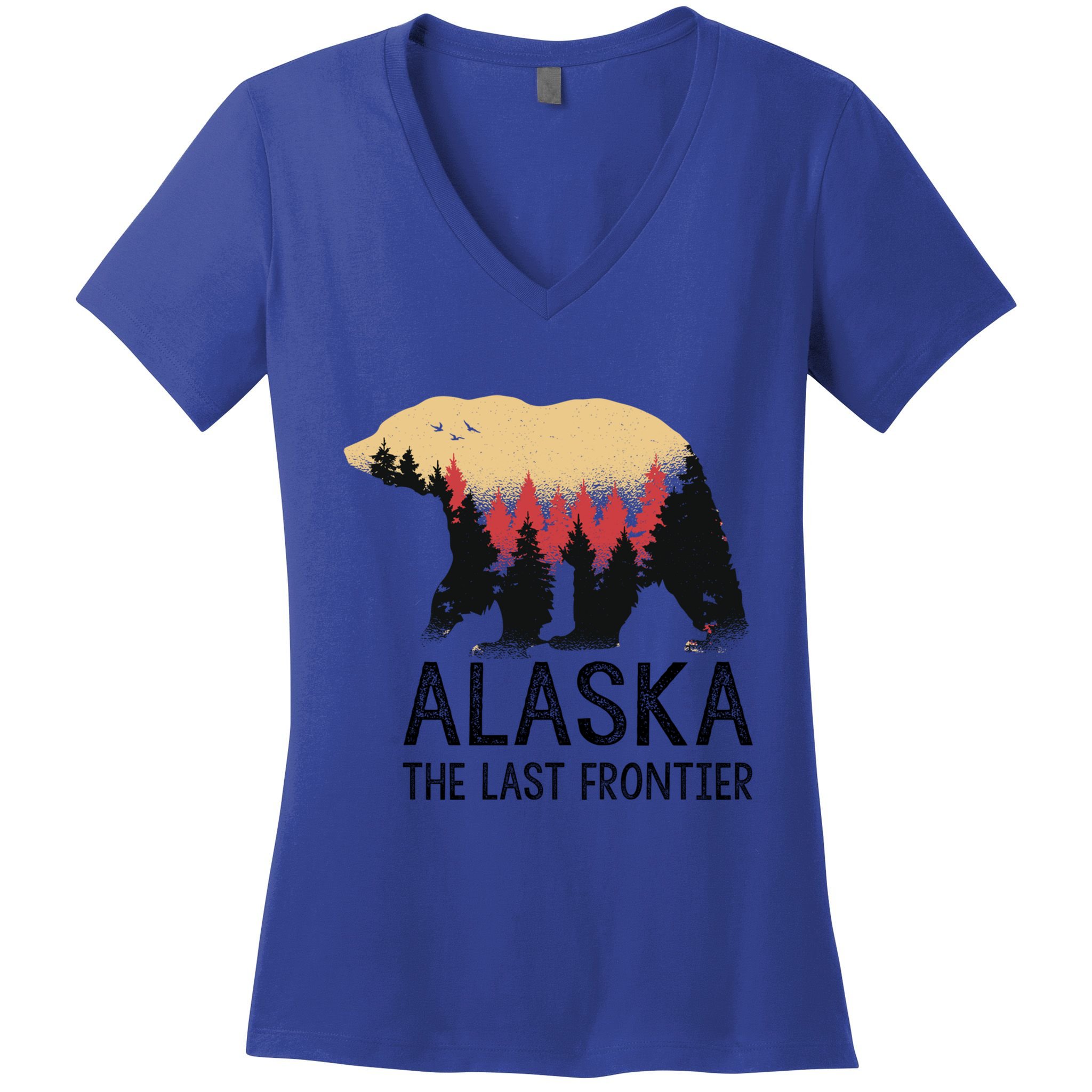 Alaska The Last Frontier Souvenir Gift Women's V-Neck T-Shirt
