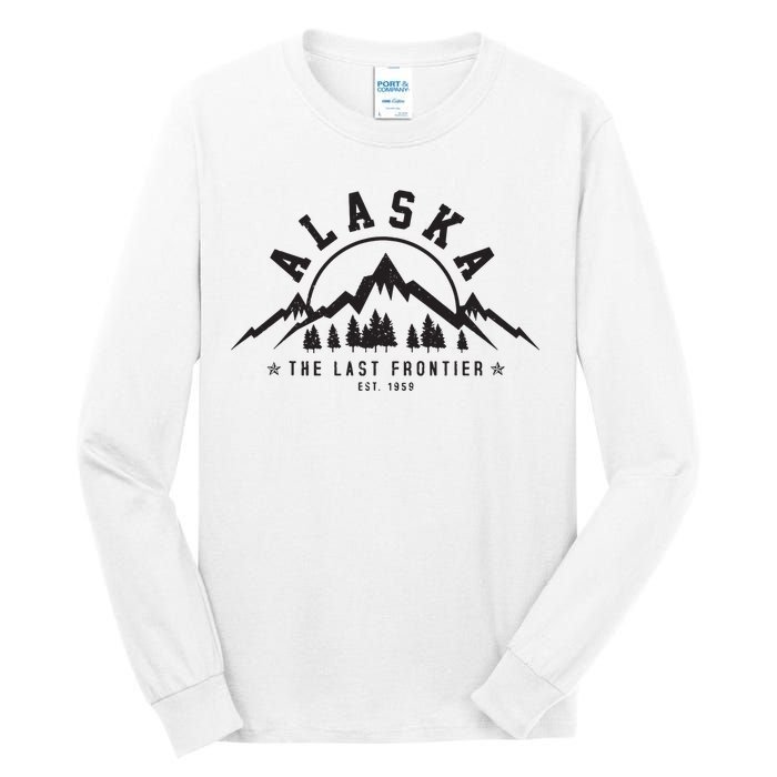 Alaska The Last Frontier Est 1959 Mountains Nature Gift Tall Long Sleeve T-Shirt