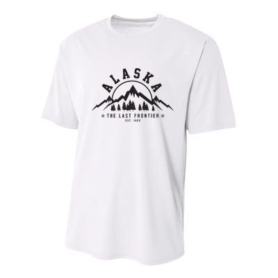 Alaska The Last Frontier Est 1959 Mountains Nature Gift Youth Performance Sprint T-Shirt