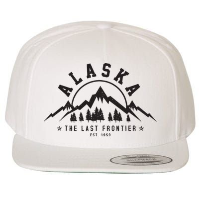Alaska The Last Frontier Est 1959 Mountains Nature Gift Wool Snapback Cap
