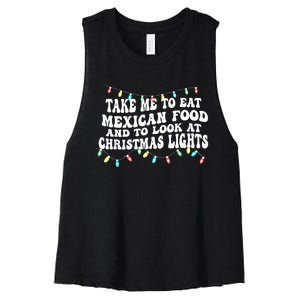 And To Look At Christmas Lights Women's Racerback Cropped Tank