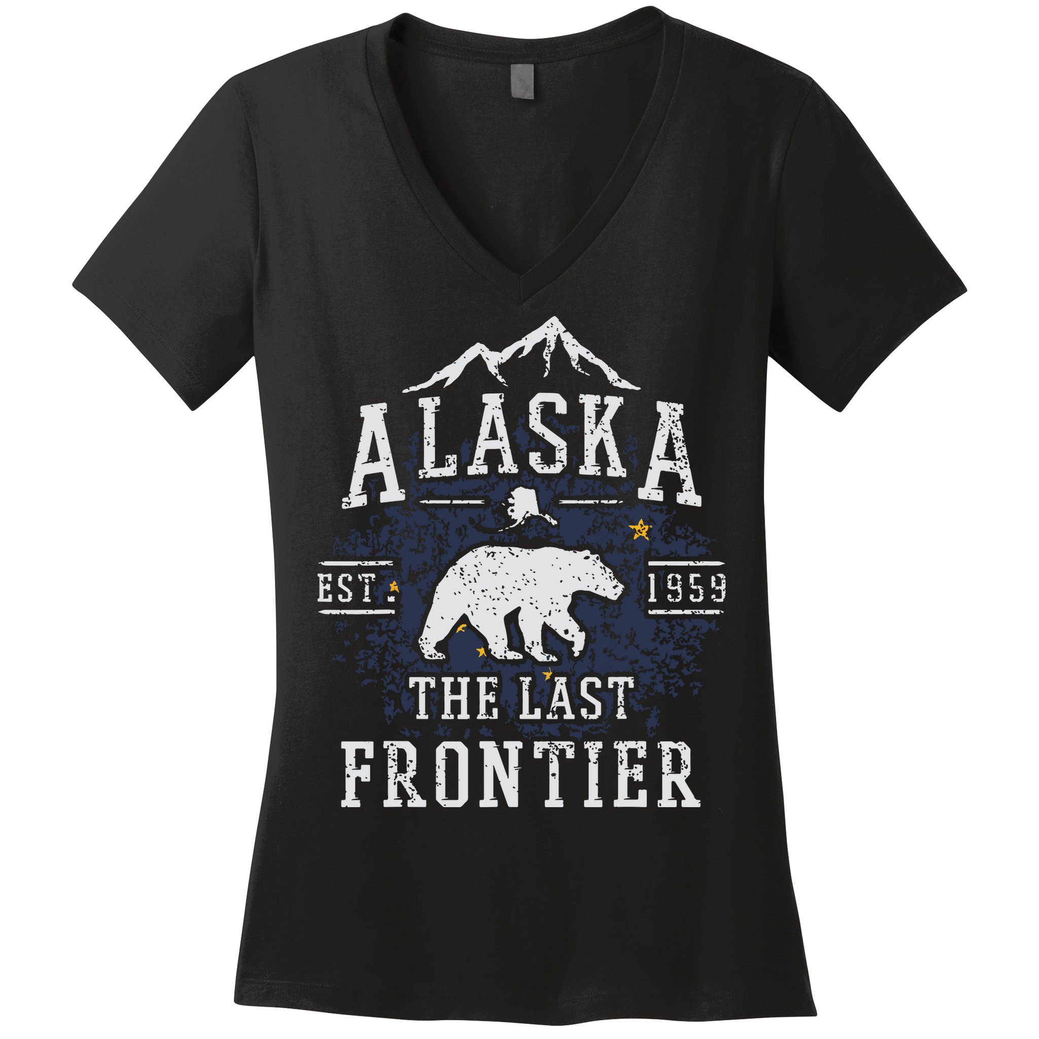 Alaska The Last Frontier Shirts Adventure Alaskan Home Gift Women's V-Neck T-Shirt