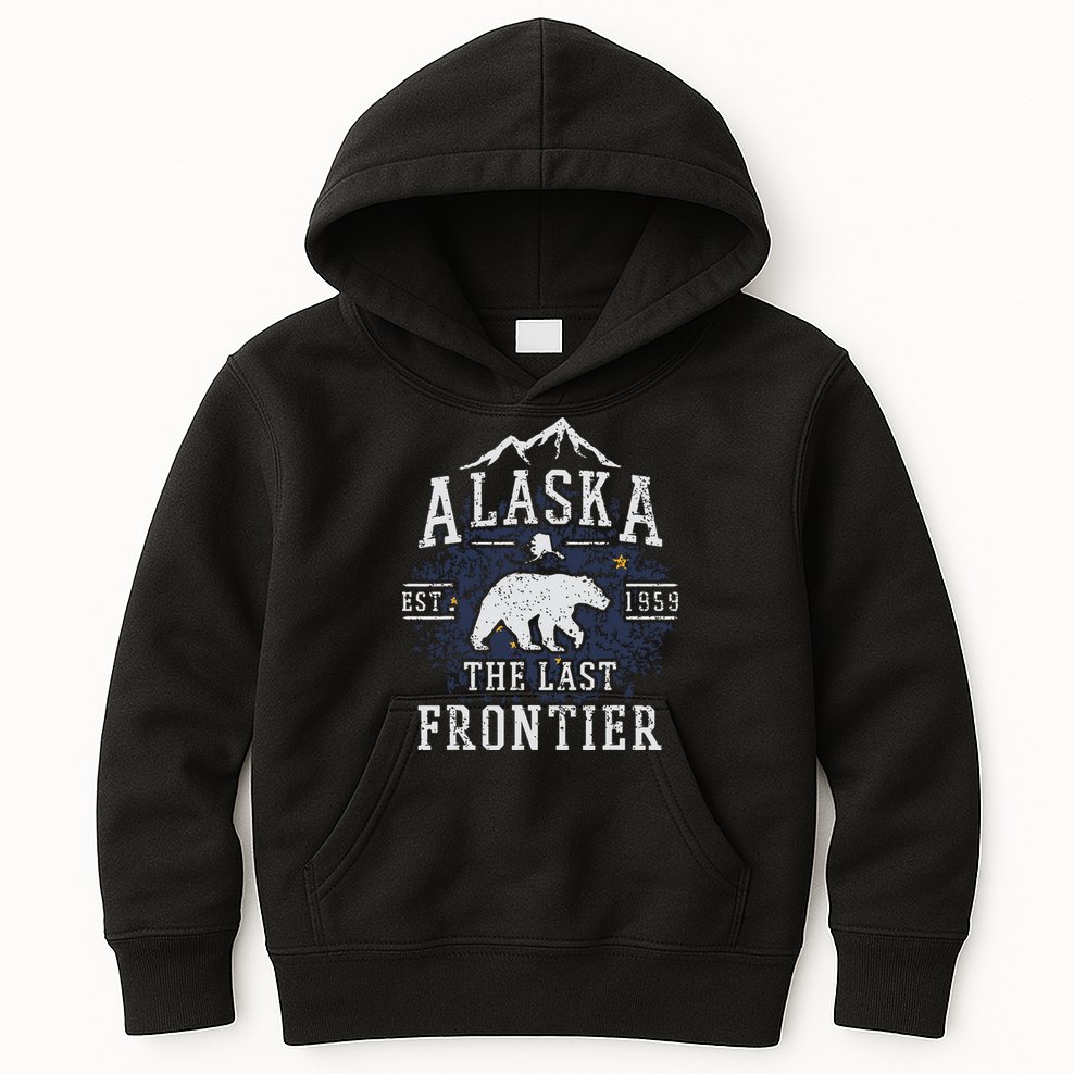 Alaska The Last Frontier Shirts Adventure Alaskan Home Gift Kids Hoodie