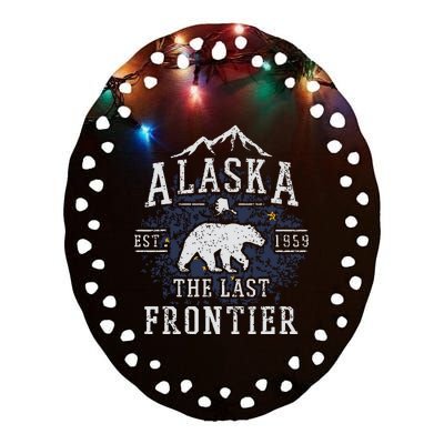 Alaska The Last Frontier Shirts Adventure Alaskan Home Gift Ceramic Oval Ornament