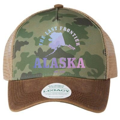 Alaska The Last Frontier State Map Est 1959 Vintage Legacy Tie Dye Trucker Hat