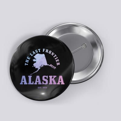 Alaska The Last Frontier State Map Est 1959 Vintage Button