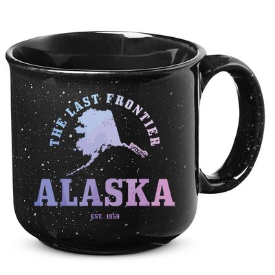 Alaska The Last Frontier State Map Est 1959 Vintage 15oz Campfire Ceramic Mug