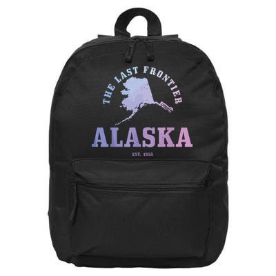 Alaska The Last Frontier State Map Est 1959 Vintage 16 in Basic Backpack