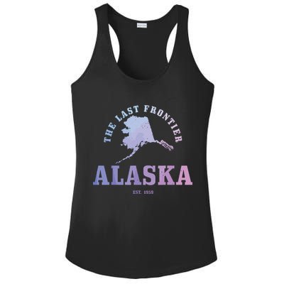 Alaska The Last Frontier State Map Est 1959 Vintage Ladies PosiCharge Competitor Racerback Tank