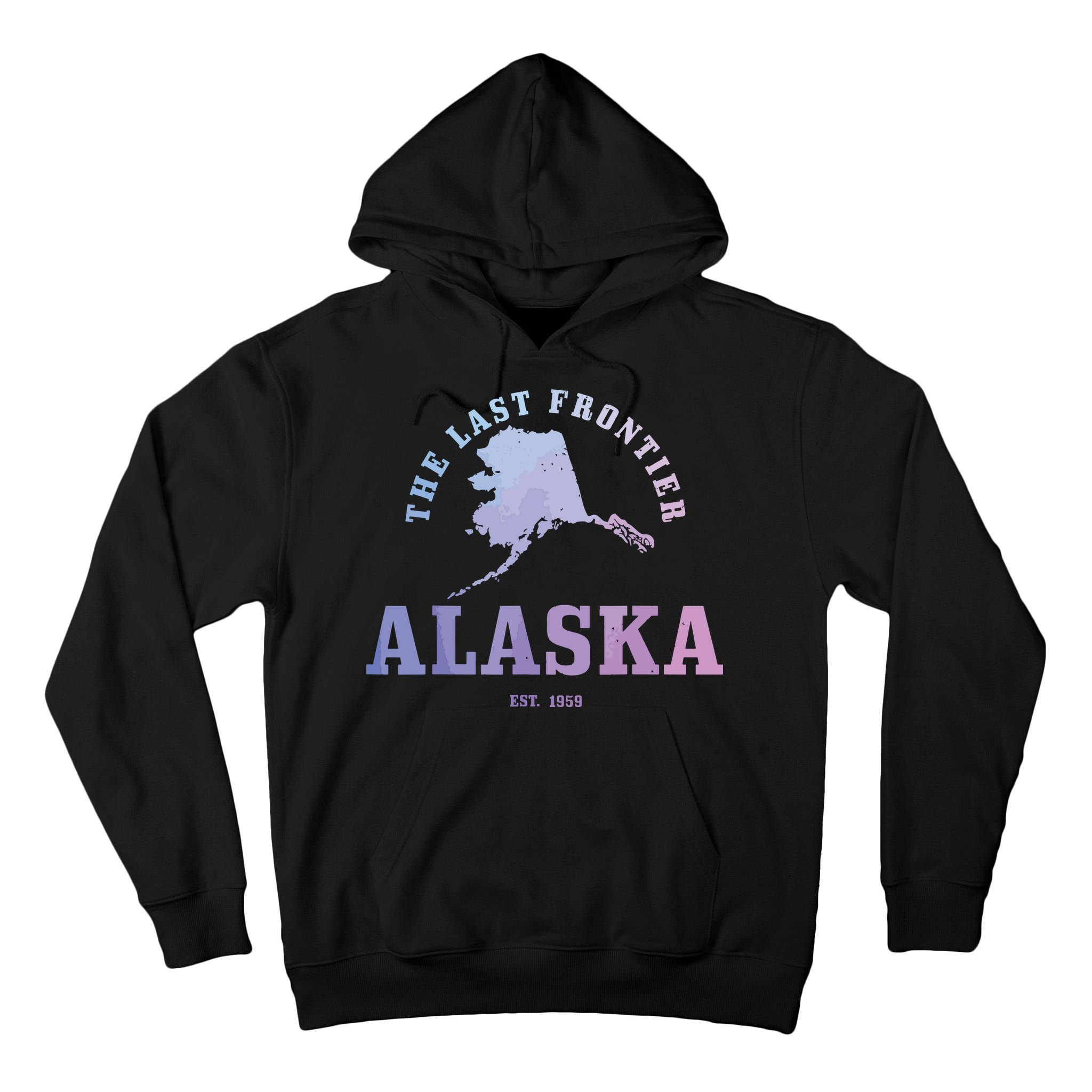 Alaska The Last Frontier State Map Est 1959 Vintage Tall Hoodie
