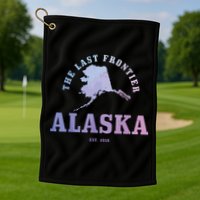 Alaska The Last Frontier State Map Est 1959 Vintage Golf Towel