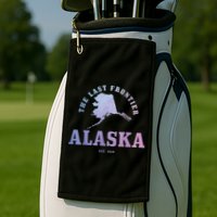 Alaska The Last Frontier State Map Est 1959 Vintage Golf Towel