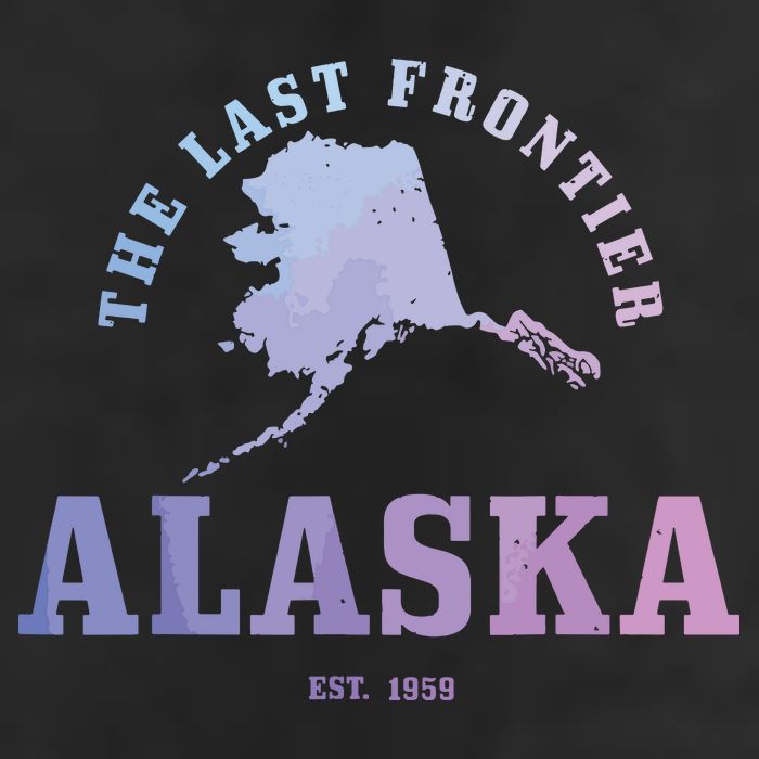Alaska The Last Frontier State Map Est 1959 Vintage Golf Towel