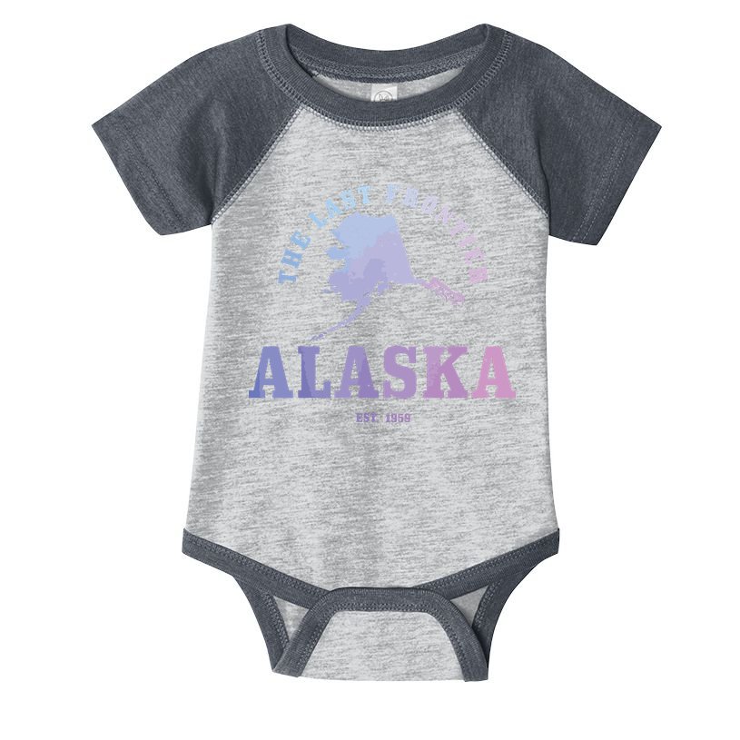 Alaska The Last Frontier State Map Est 1959 Vintage Infant Baby Jersey Bodysuit