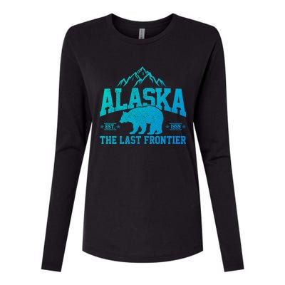 Alaska The Last Frontier Est 1959 Grizzly Bear Mountains Cool Gift Womens Cotton Relaxed Long Sleeve T-Shirt