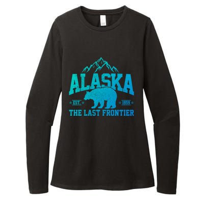 Alaska The Last Frontier Est 1959 Grizzly Bear Mountains Cool Gift Womens CVC Long Sleeve Shirt